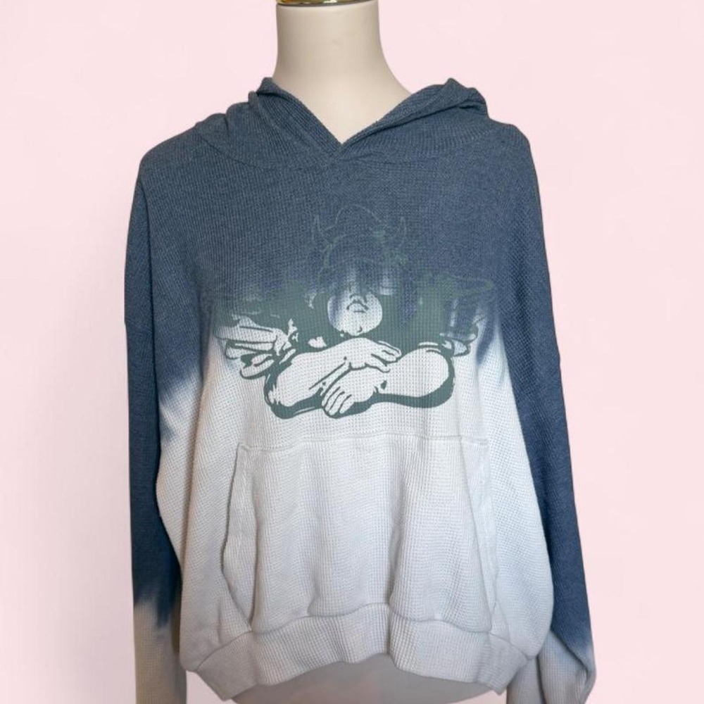 Boys Lie Ombré Thermal Angel Hoodie — One Size